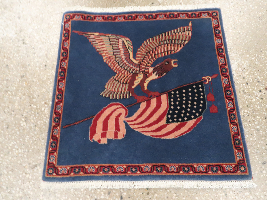 Modern Persian Kashan Flag Pictorial Rug (Pair: 2 of 2), No.30103 - Gss