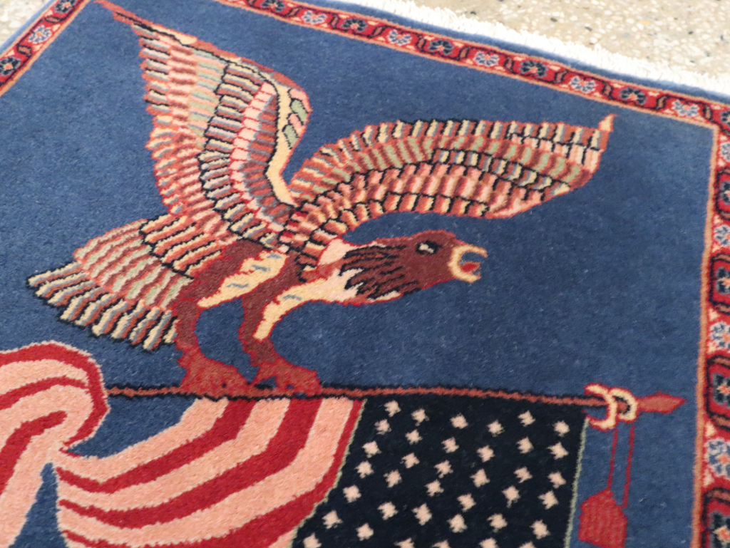 Modern Persian Kashan Flag Pictorial Rug (Pair: 2 of 2), No.30103 - Gss
