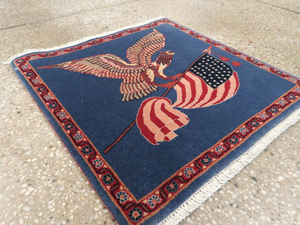 Modern Persian Kashan Flag Pictorial Rug (Pair: 2 of 2), No.30103 - Gss