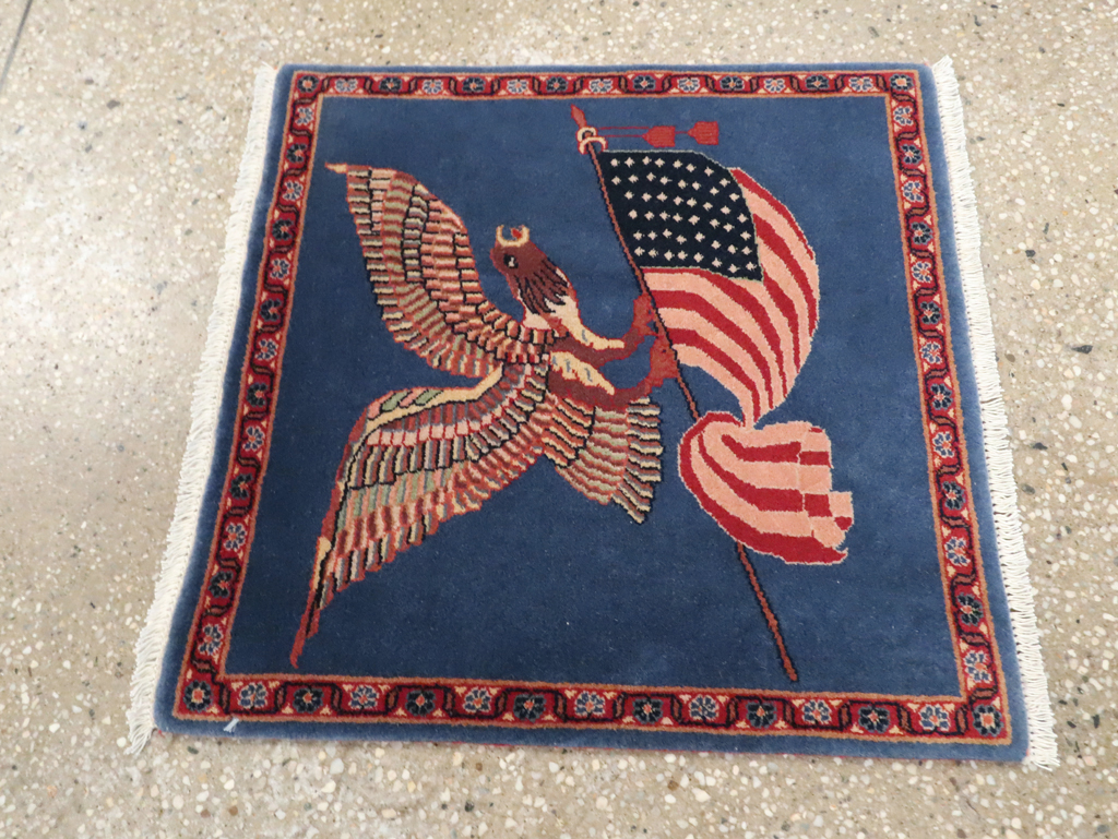 Modern Persian Kashan Flag Pictorial Rug (Pair: 2 of 2), No.30103 - Gss