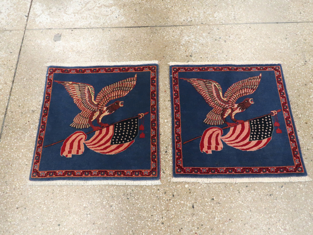 Modern Persian Kashan Flag Pictorial Rug (Pair: 2 of 2), No.30103 - Gss