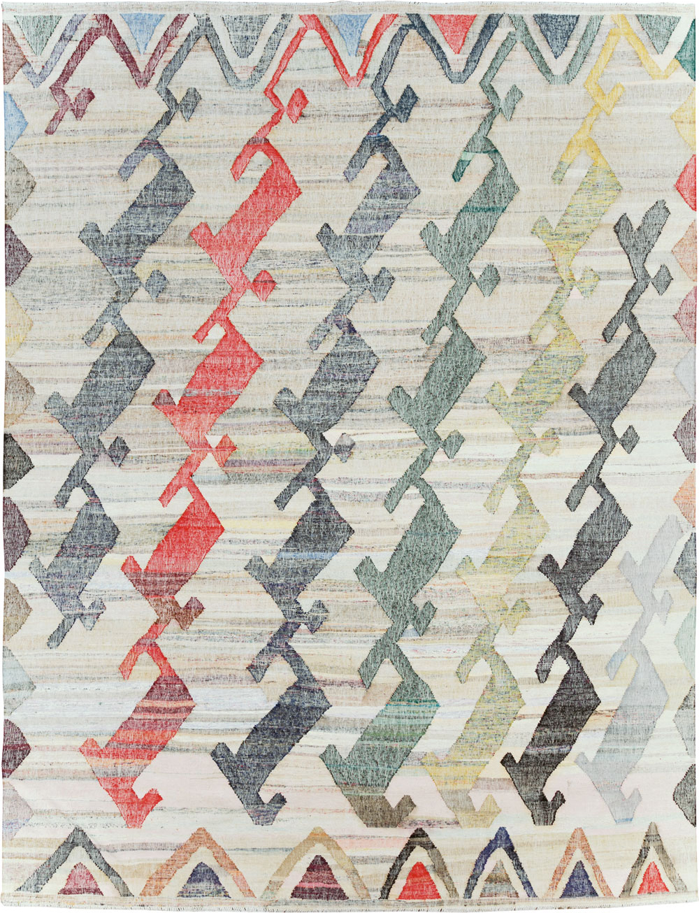 Contemporary Geometric Turkish Flatweave, No.30112 - Gss