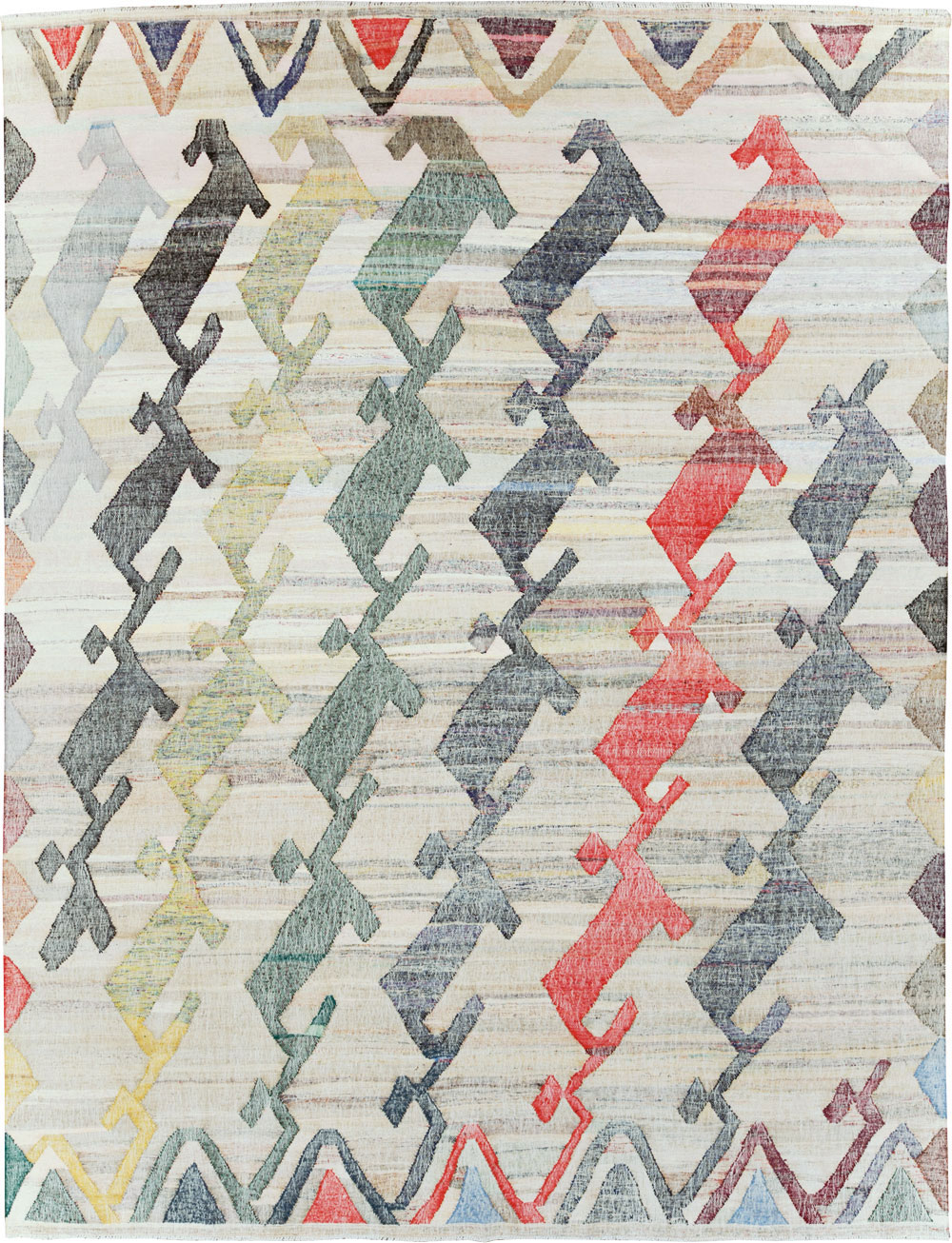 Contemporary Geometric Turkish Flatweave Kilim , No.30112 - Gss