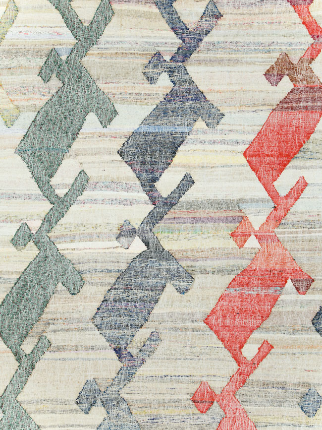 Contemporary Geometric Turkish Flatweave, No.30112 - Gss