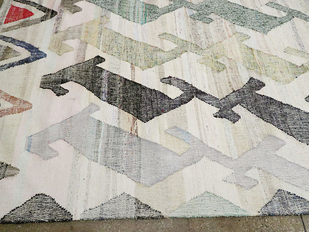 Contemporary Geometric Turkish Flatweave Kilim , No.30112 - Gss