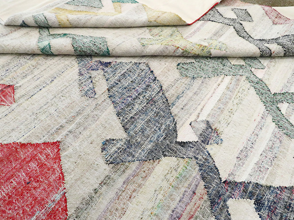 Contemporary Geometric Turkish Flatweave Kilim , No.30112 - Gss