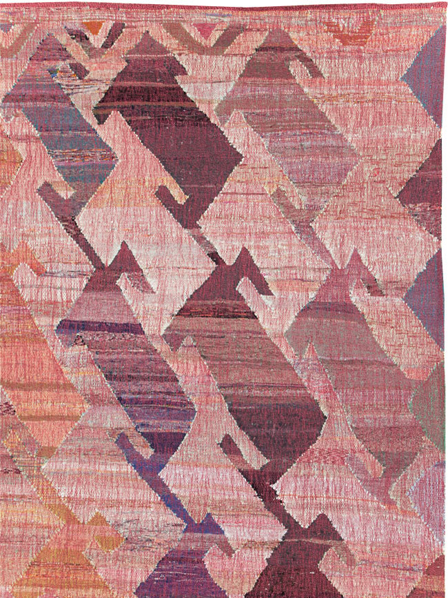 Large Contemporary Geometric Turkish Flatweave, No.30113 - Gss