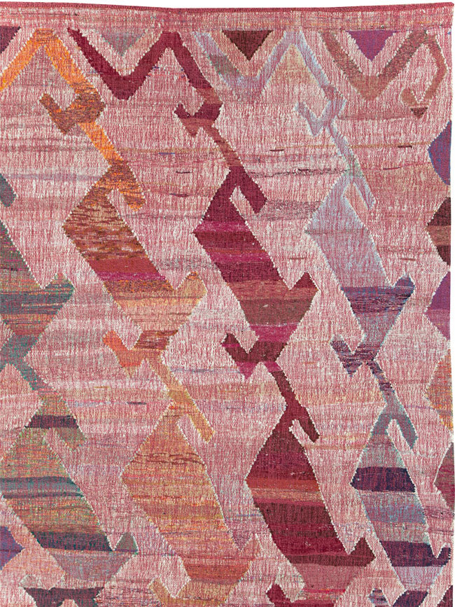 Large Contemporary Geometric Turkish Flatweave, No.30113 - Gss