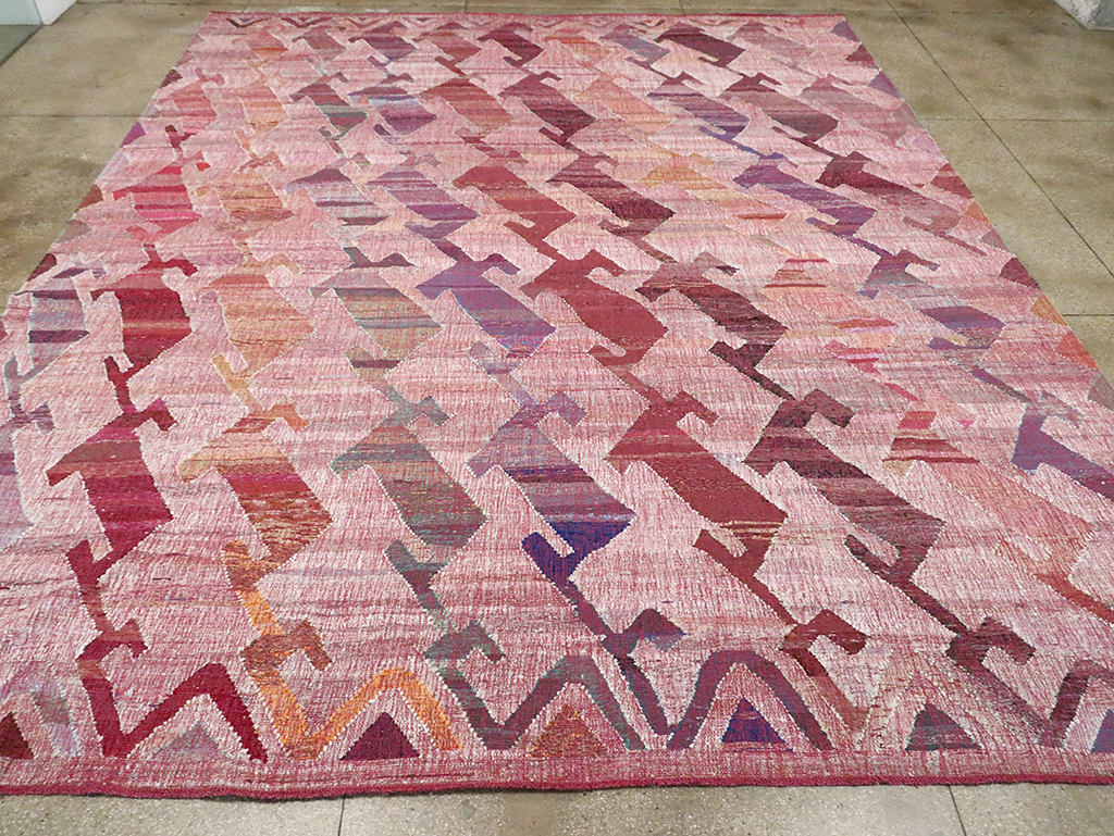 Large Contemporary Geometric Turkish Flatweave, No.30113 - Gss