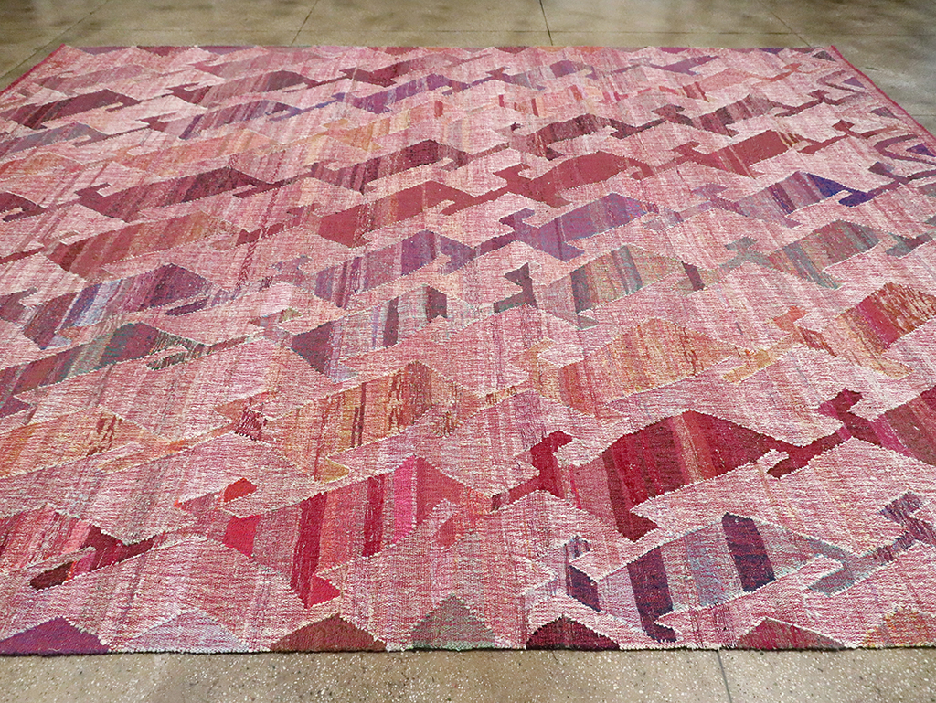 Large Contemporary Geometric Turkish Flatweave, No.30113 - Gss