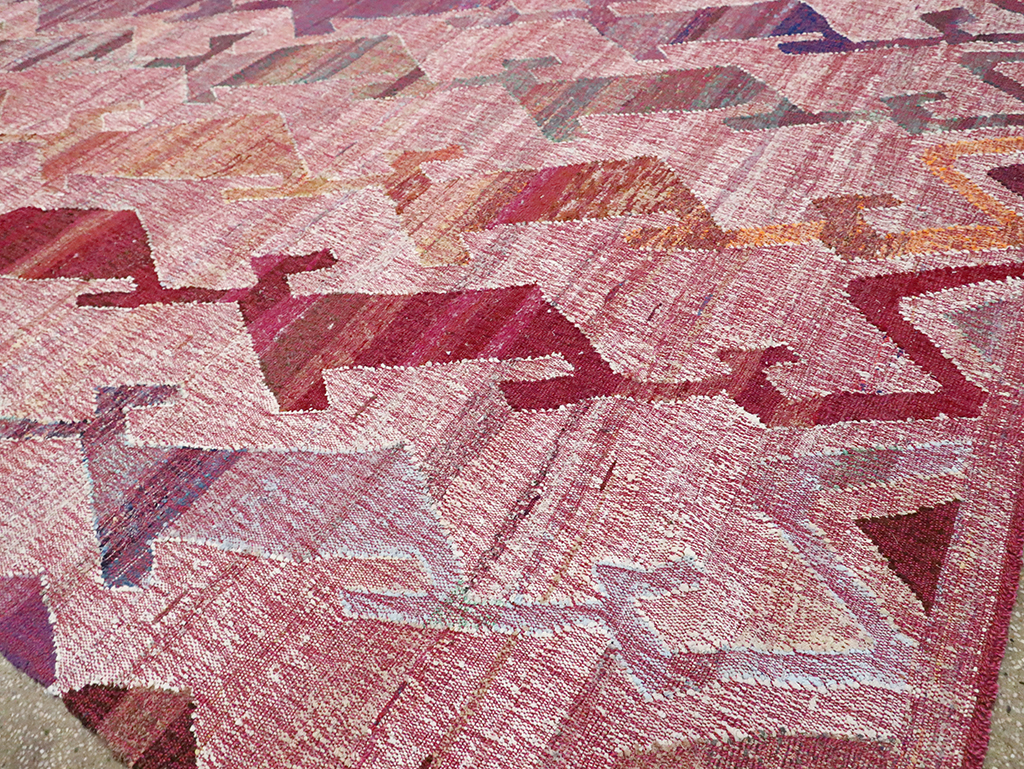 Large Contemporary Geometric Turkish Flatweave, No.30113 - Gss