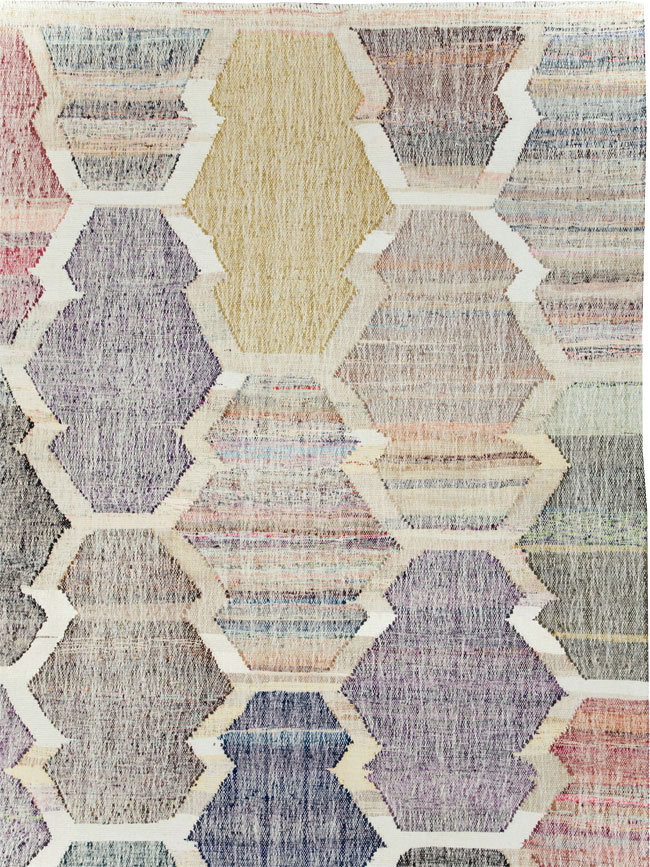 Contemporary Turkish Flatweave Kilim Large Room Size Carpet, No.30115 - Gss