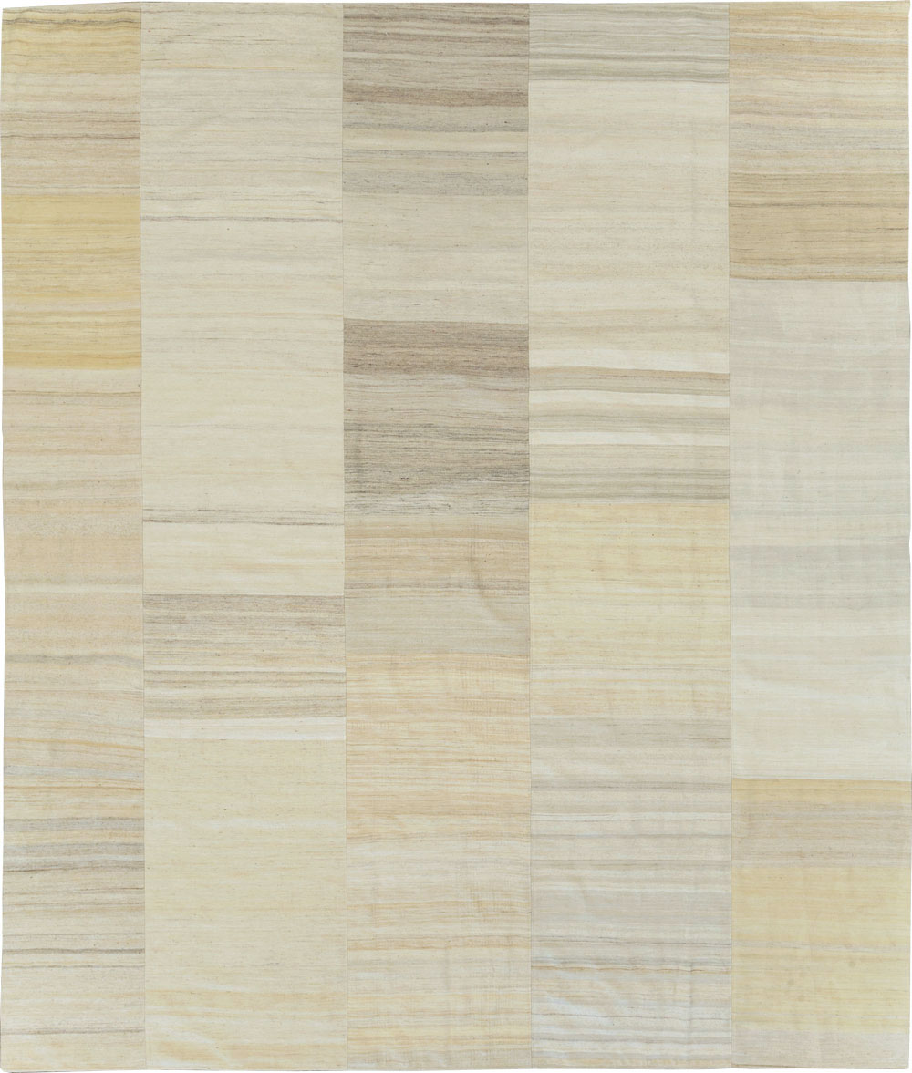 Vintage Turkish Flatweave Kilim Room Size Carpet, No.30125 - Gss