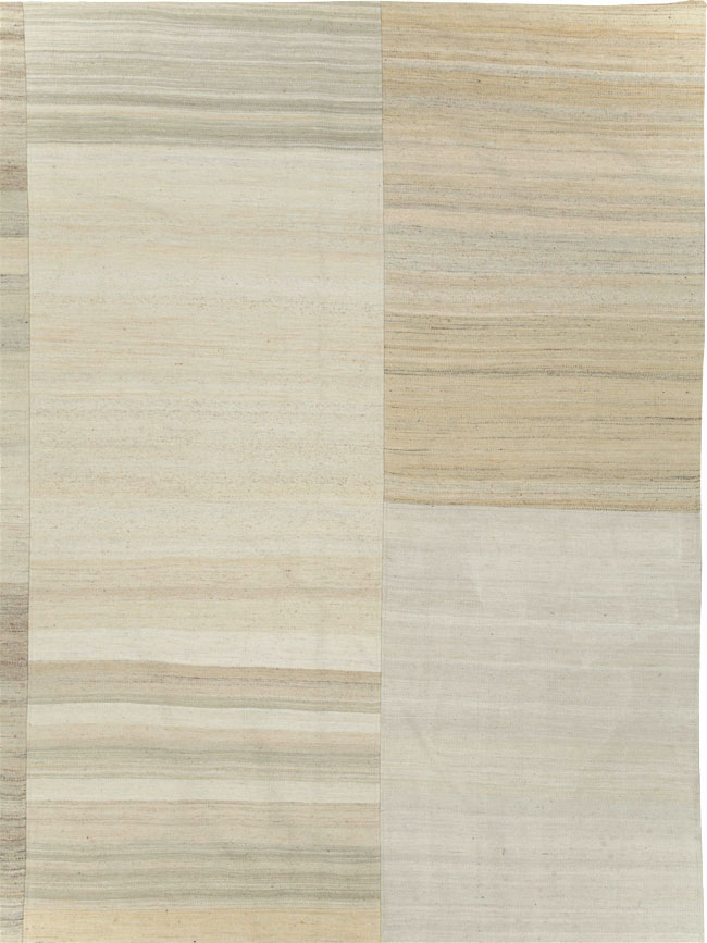 Vintage Turkish Flatweave Kilim Room Size Carpet, No.30125 - Gss