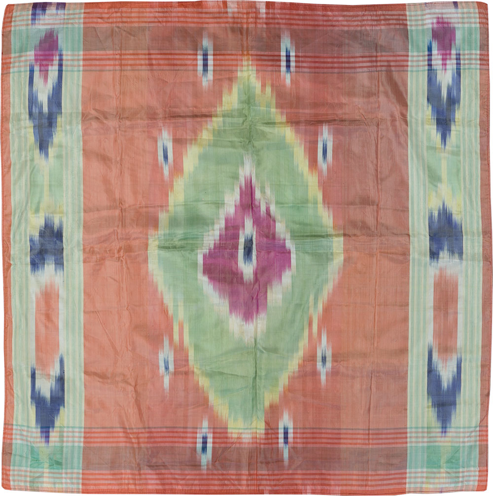 Vintage Central Asian Square Ikat Textile, No.30136 - Gss