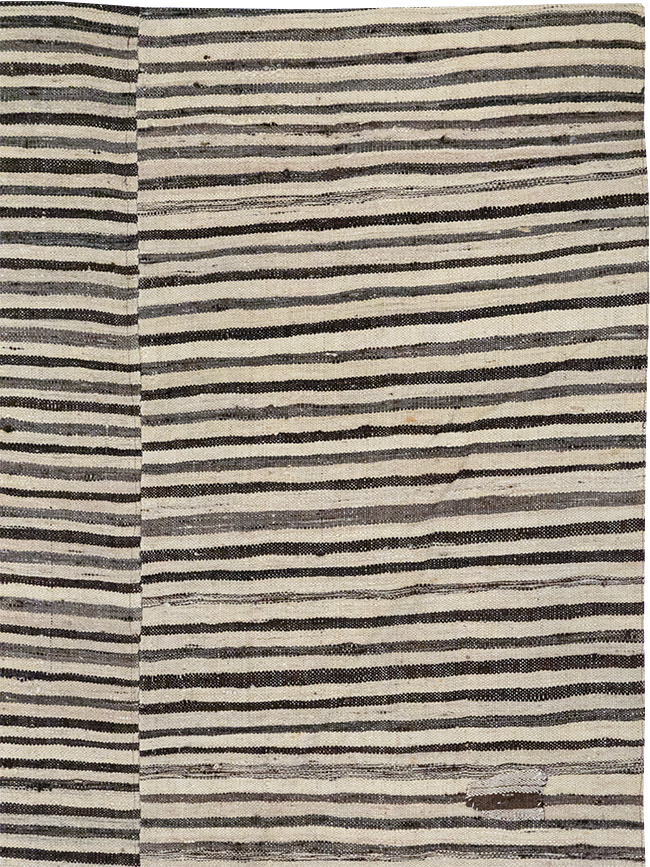 Vintage Persian Flatweave Kilim Room Size Carpet, No.30153 - Gss