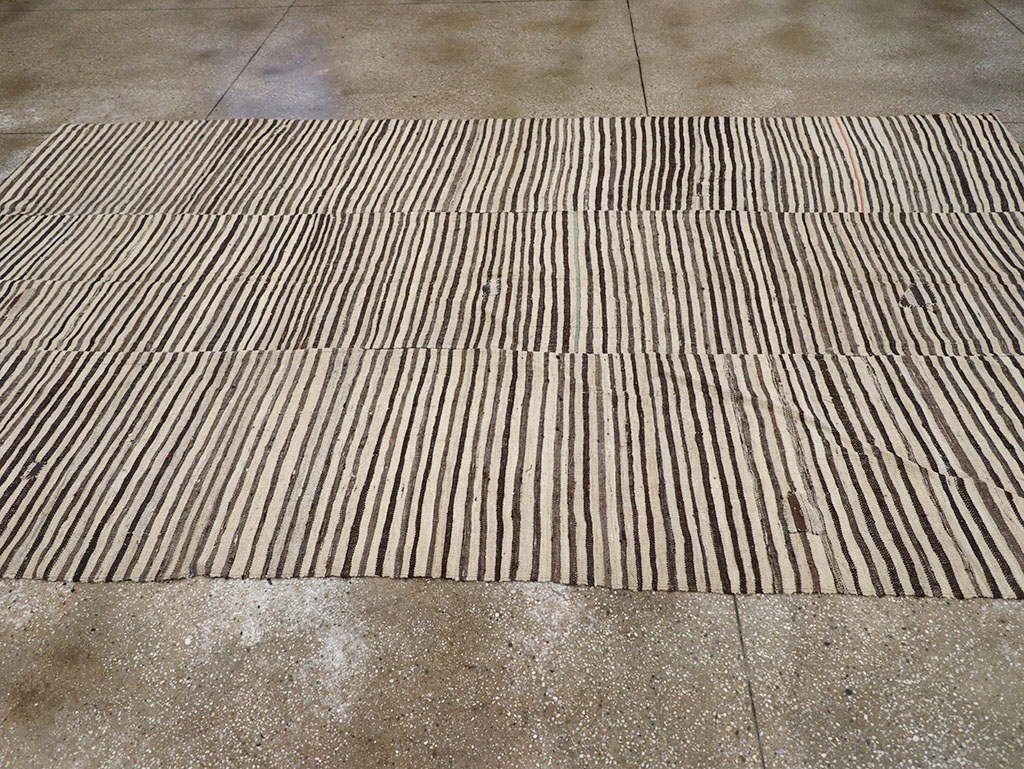 Vintage Persian Flatweave Kilim Room Size Carpet, No.30153 - Gss