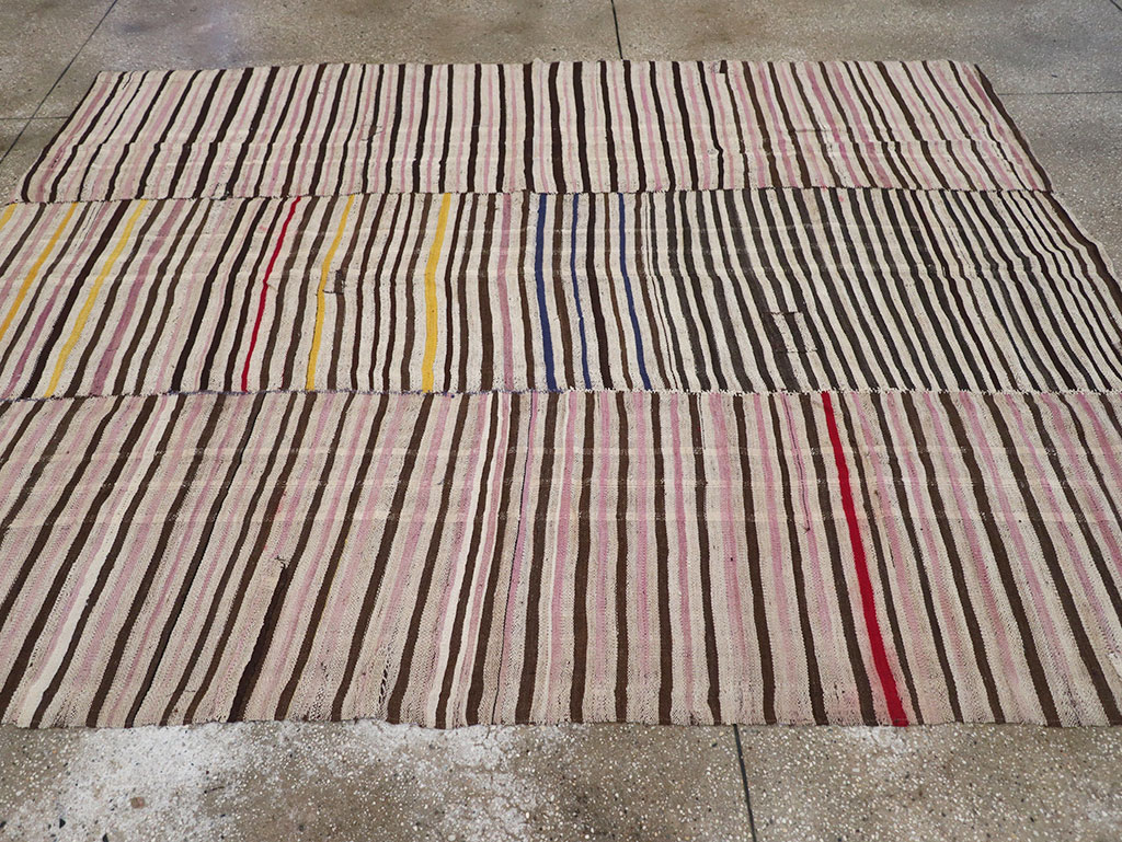 Vintage Persian Flatweave Kilim Accent Carpet, No.30154 - Gss