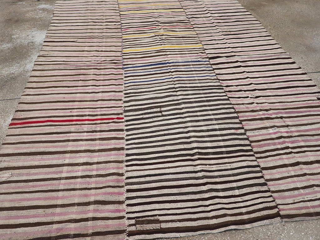 Vintage Persian Flatweave Kilim Accent Carpet, No.30154 - Gss