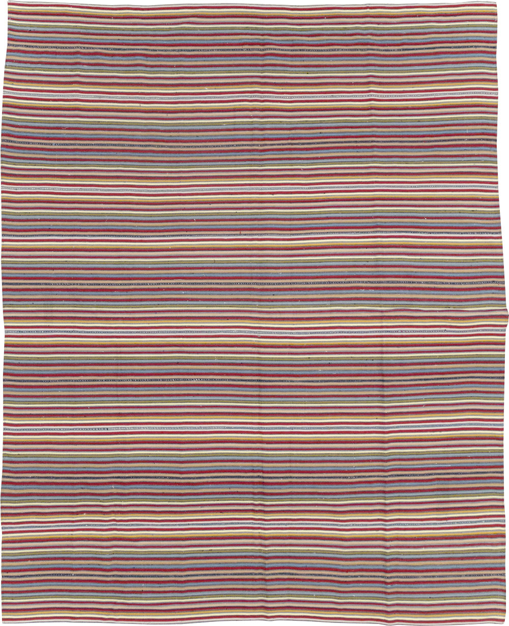 Vintage Turkish Flatweave Kilim Small Room Size Carpet, No.30164 - Gss