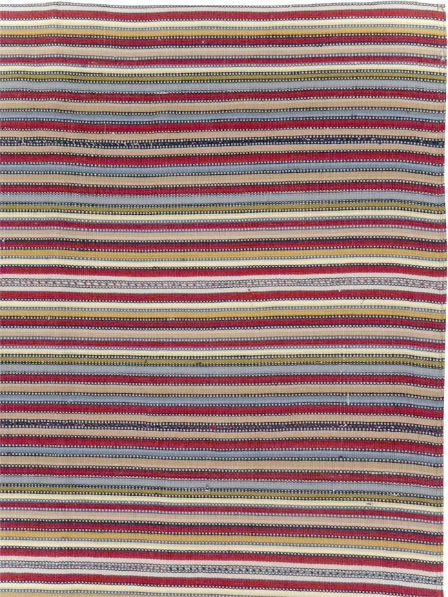 Vintage Turkish Flatweave Kilim Small Room Size Carpet, No.30164 - Gss