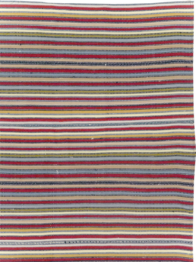 Vintage Turkish Flatweave Kilim Small Room Size Carpet, No.30164 - Gss