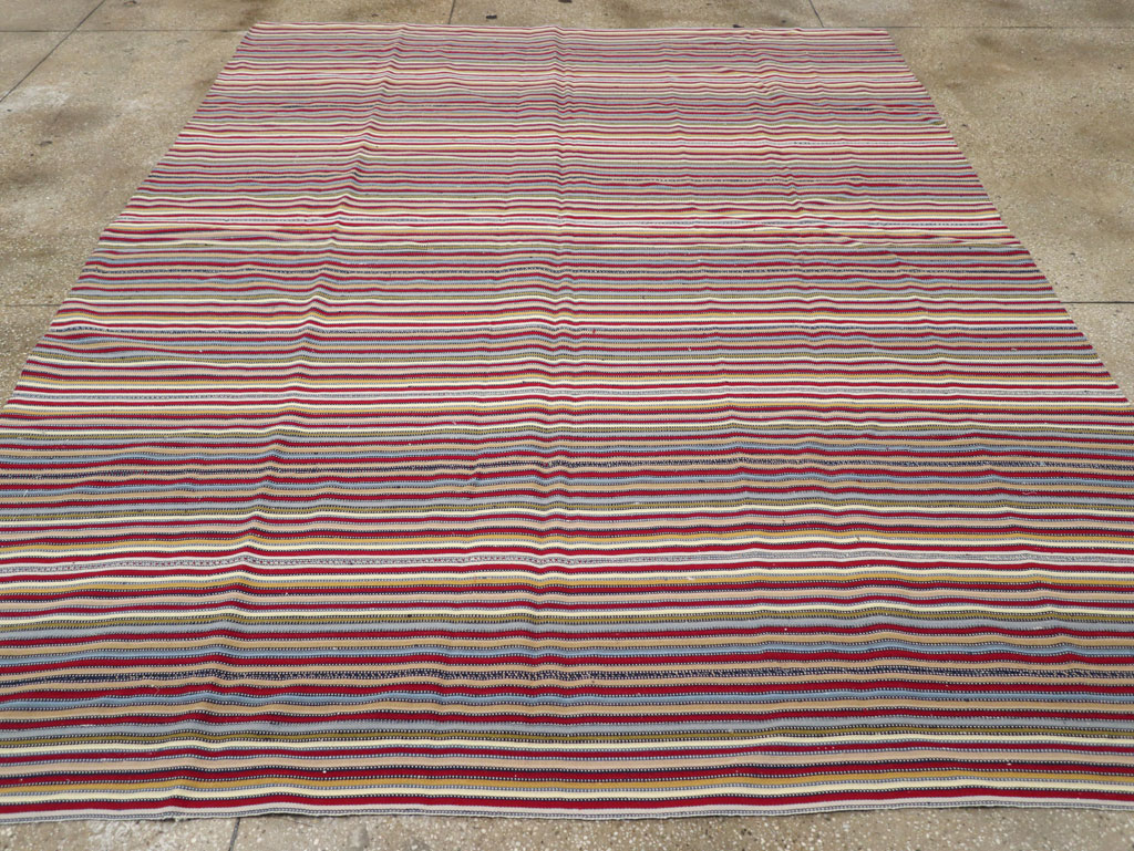 Vintage Turkish Flatweave Kilim Small Room Size Carpet, No.30164 - Gss