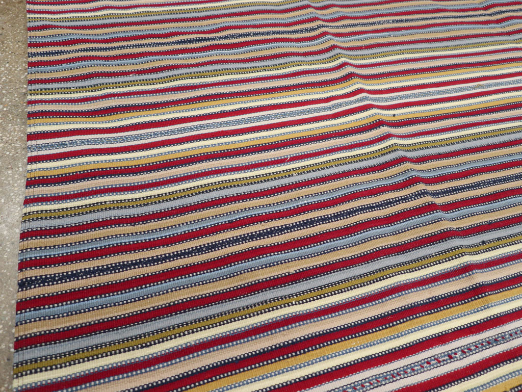 Vintage Turkish Flatweave Kilim Small Room Size Carpet, No.30164 - Gss