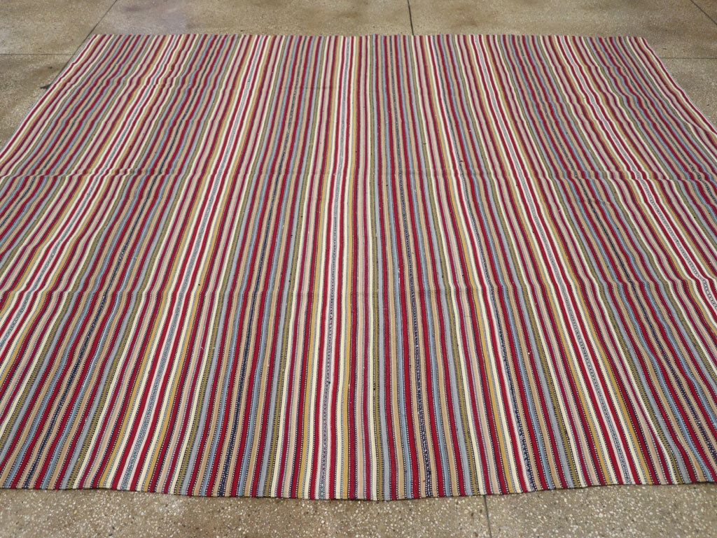 Vintage Turkish Flatweave Kilim Small Room Size Carpet, No.30164 - Gss