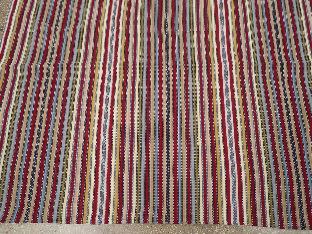 Vintage Turkish Flatweave Kilim Small Room Size Carpet, No.30164 - Gss