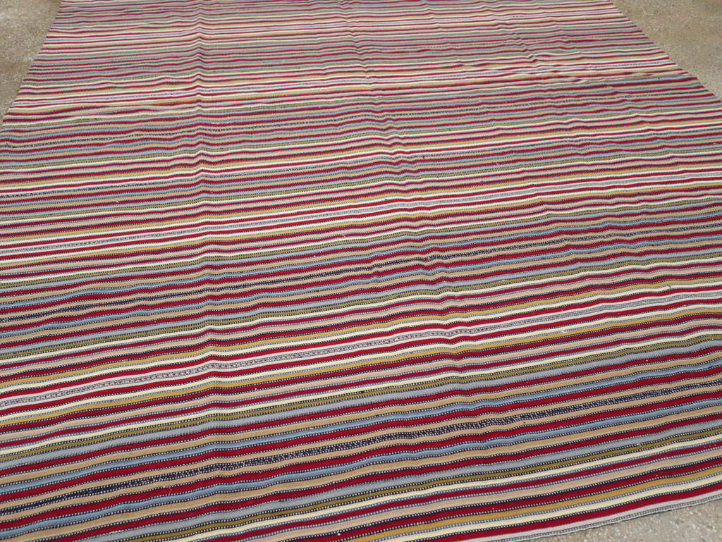 Vintage Turkish Flatweave Kilim Small Room Size Carpet, No.30164 - Gss