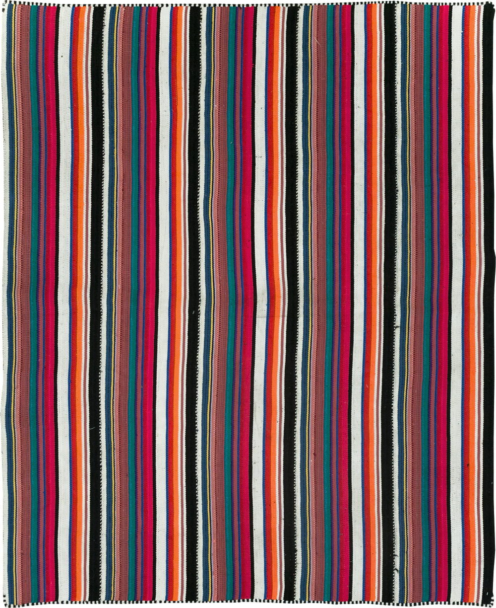 Vintage Turkish Flatweave Kilim Accent Rug, No.30165 - Gss