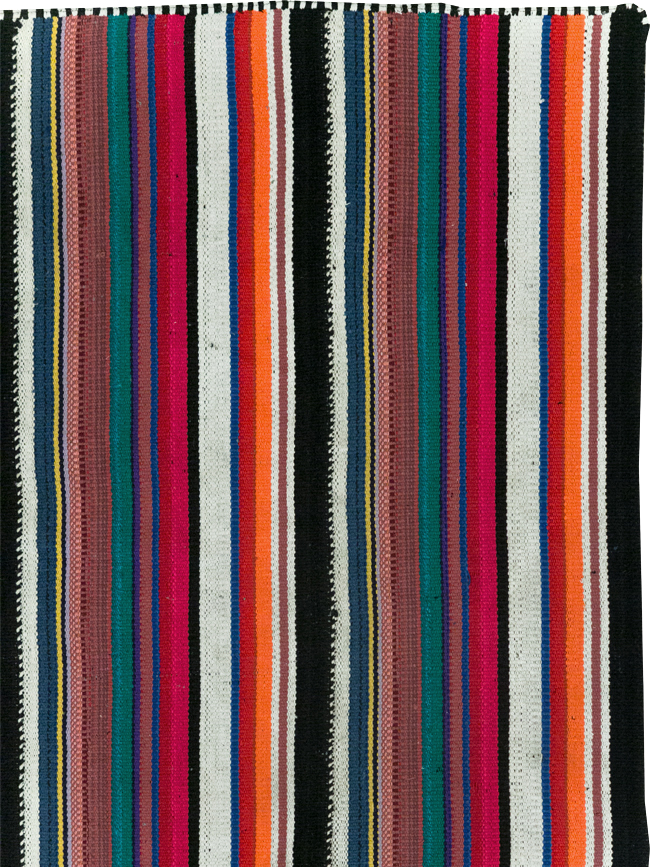 Vintage Turkish Flatweave Kilim Accent Rug, No.30165 - Gss