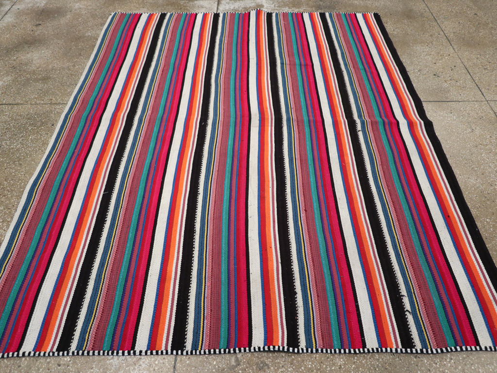 Vintage Turkish Flatweave Kilim Accent Rug, No.30165 - Gss