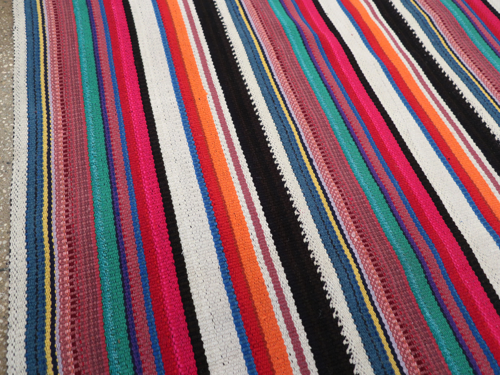 Vintage Turkish Flatweave Kilim Accent Rug, No.30165 - Gss