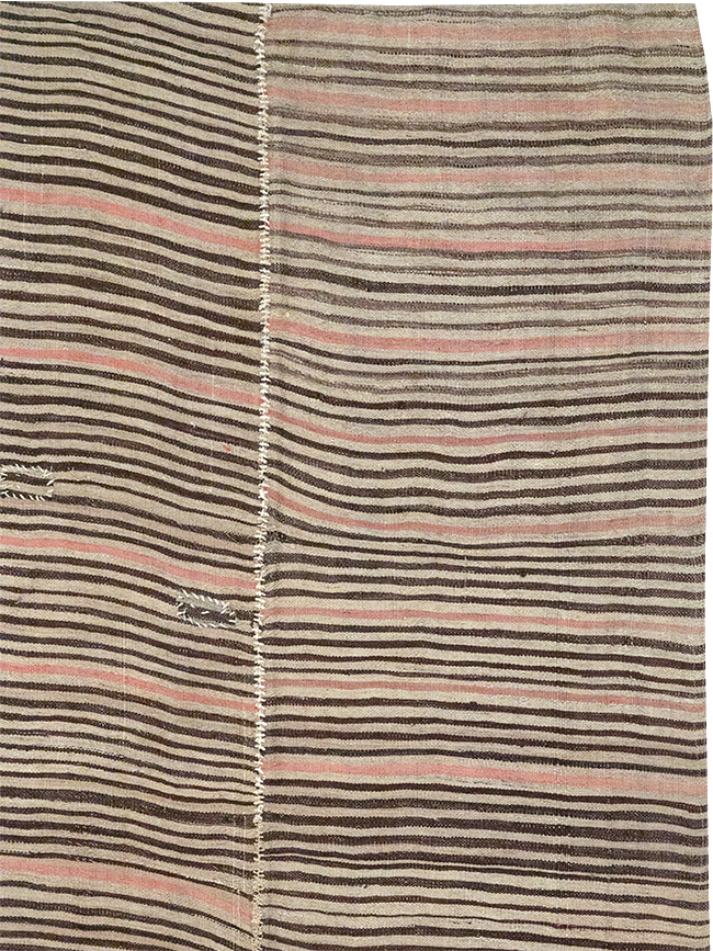 Vintage Persian Flatweave Kilim Room Size Carpet, No.30171 - Gss