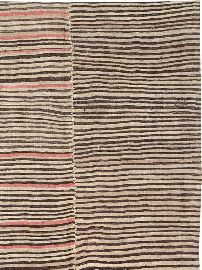 Vintage Persian Flatweave Kilim Room Size Carpet, No.30171 - Gss