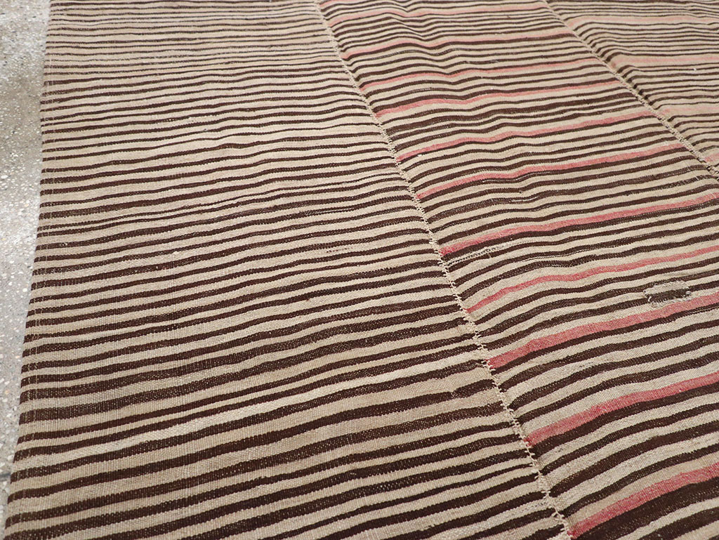 Vintage Persian Flatweave Kilim Room Size Carpet, No.30171 - Gss