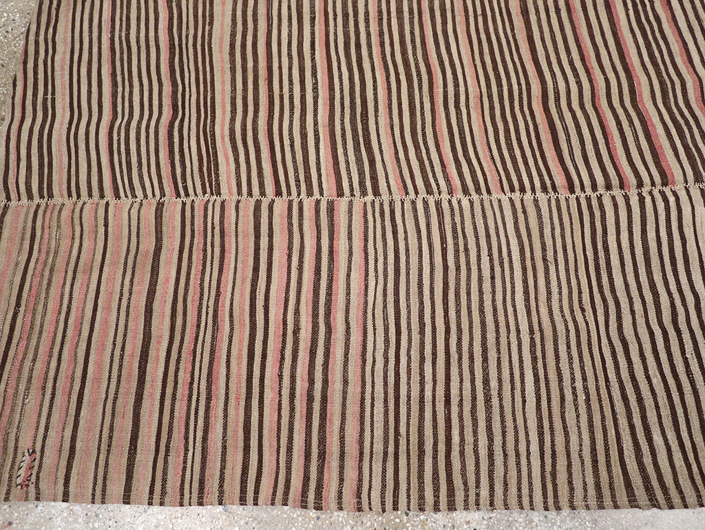 Vintage Persian Flatweave Kilim Room Size Carpet, No.30171 - Gss