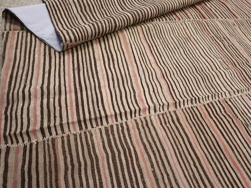 Vintage Persian Flatweave Kilim Room Size Carpet, No.30171 - Gss