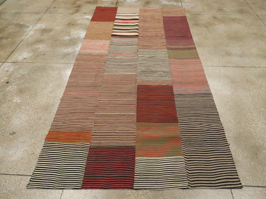 Vintage Turkish Flatweave Kilim Gallery Carpet, No.30177 - Gss