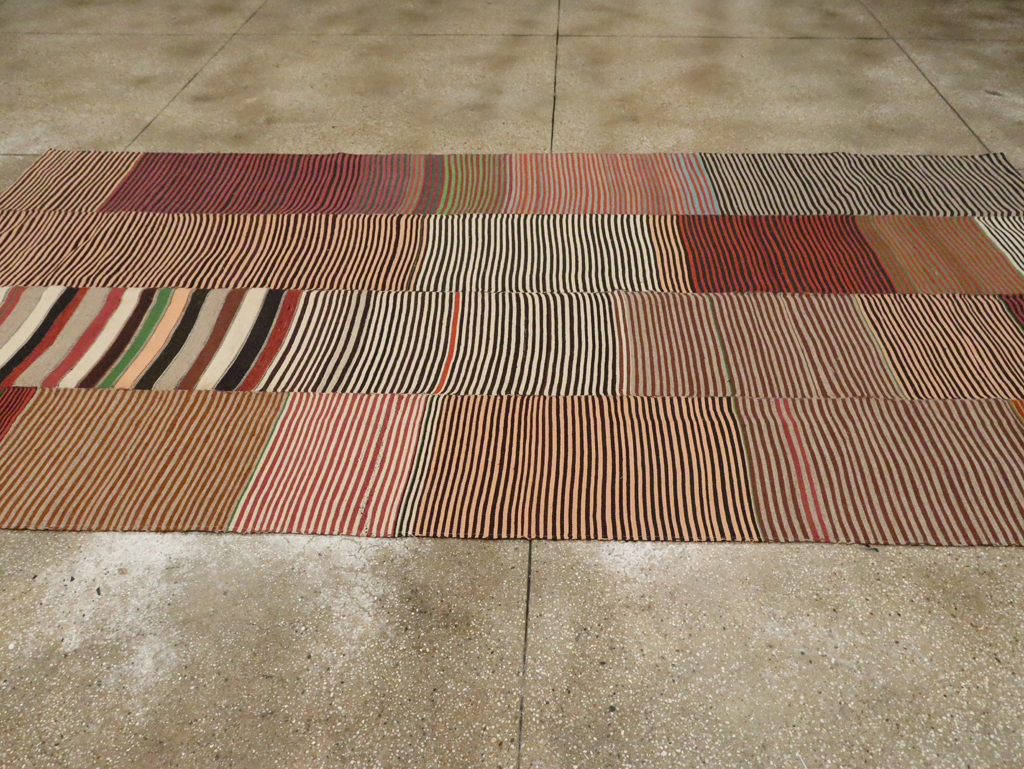 Vintage Turkish Flatweave Kilim Gallery Carpet, No.30177 - Gss