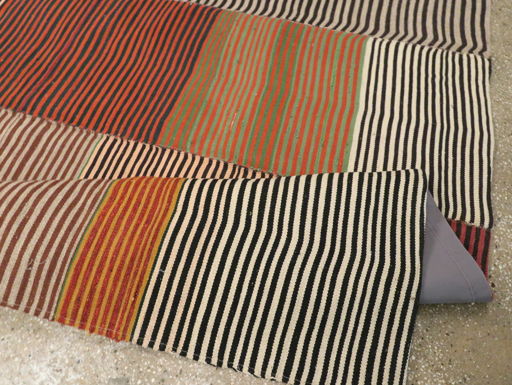 Vintage Turkish Flatweave Kilim Gallery Carpet, No.30177 - Gss