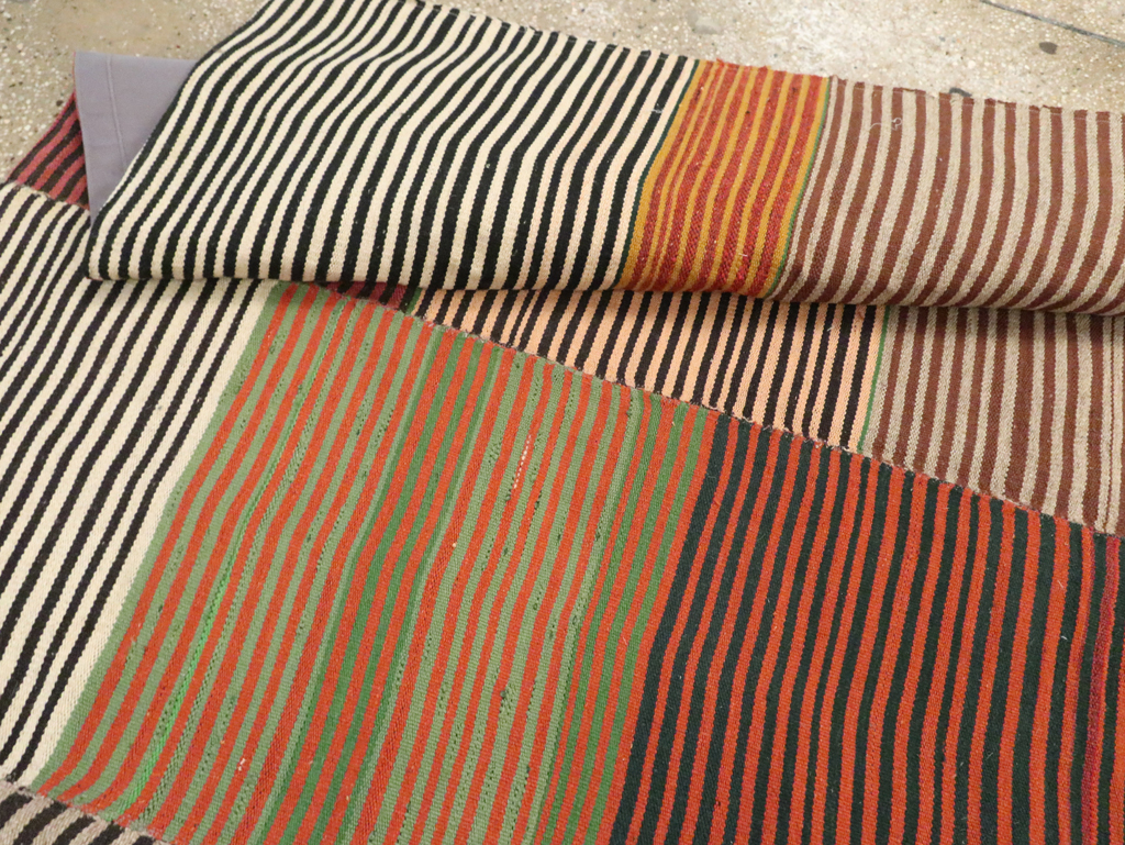 Vintage Turkish Flatweave Kilim Gallery Carpet, No.30177 - Gss