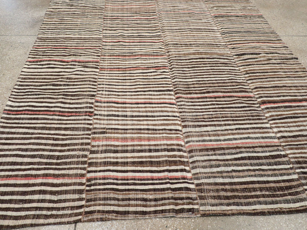 Vintage Persian Mazandaran Kilim Accent Carpet, No.30178 - Gss