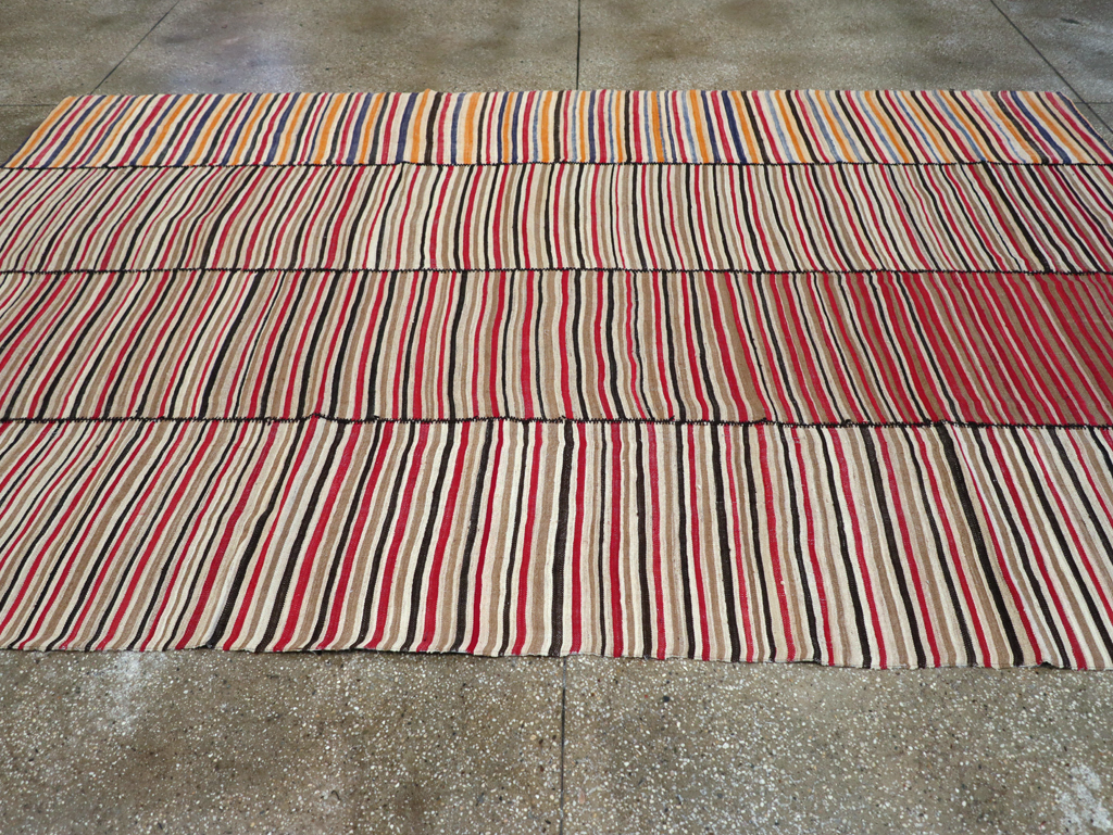 Vintage Mid-Century Persian Flatweave, No.30180 - Gss