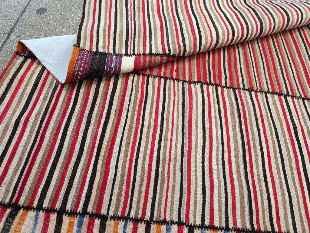 Vintage Mid-Century Persian Flatweave, No.30180 - Gss