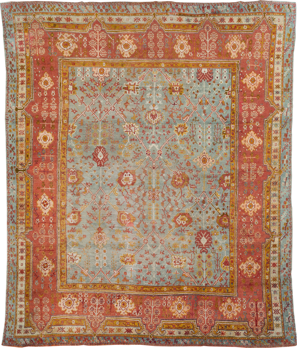 Antique Turkish Oushak Room Size Carpet, No.30183 - Gss