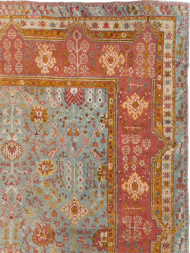 Antique Turkish Oushak Room Size Carpet, No.30183 - Gss