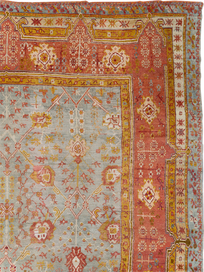 Antique Turkish Oushak Room Size Carpet, No.30183 - Gss